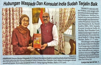 WASPADA Newspaper carried a story about strong relations with Consulate General of India Medan